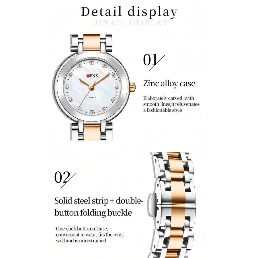 Women's Elegant Watches Fashion Light Luxury Original Wristwatch Stainless Steel Waterproof Quartz Ladies Watches