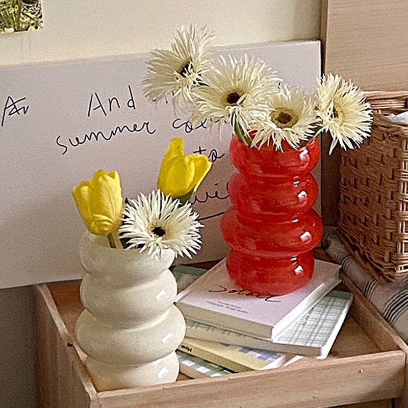 Vintage Glass Vase Chinese Style Hydroponic Flower Vase Caterpillar Shaped Creative Home Decor Living Room Ornaments Handicrafts