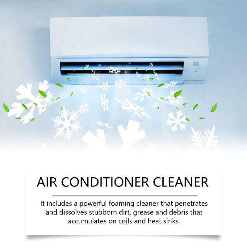 Fast Acting Air Conditioner Cleaner For Indoor Wall Mounted Units Foaming Liquid Removes Stains And Odors Home Cleaning