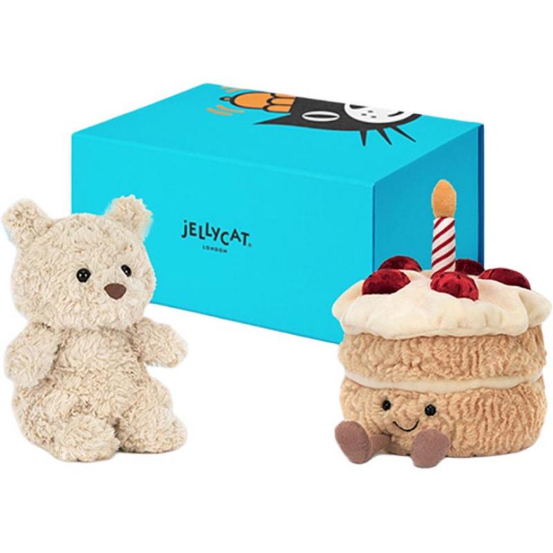 Jellycat Fun Food Bear Wishing Gift Box Cute Doll Plush Small Tall