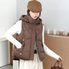 Autumn and winter vest women's short wear foreign style women's cotton vest new live hat fashion vest jacket