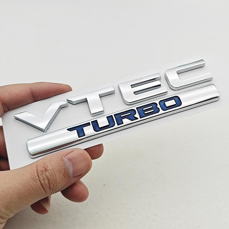

3D ABS Chrome Black Logo VTEC TURBO Car Rear Trunk Sticker Fender Emblem Decal Badge For Honda Civic Accord CRV Auto Accessories