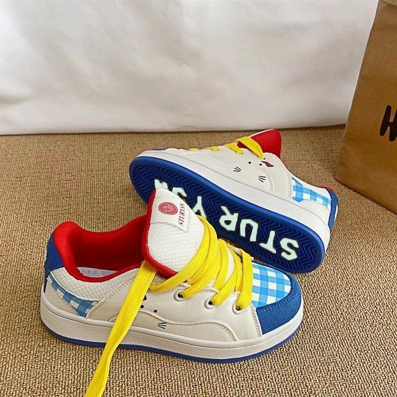 

Женские модные повседневные милые туфли-хлебушки в стиле колор-блок, кеды 40 синий