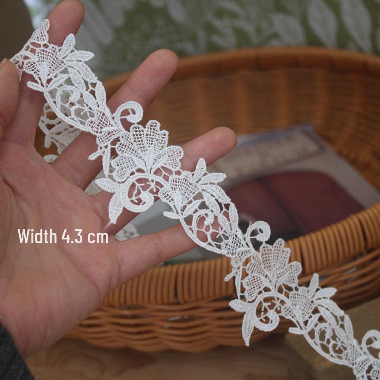 Retro Wave Polyester Lace Fabric for DIY Embroidery and Clothing Trim