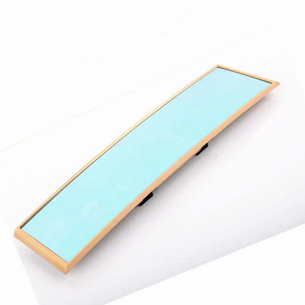 Universal Interior Rear View Mirror 280Mm Curved Wide Angle Anti-Glare Blue Glass Safety Driving Mirror for Car Replacement
