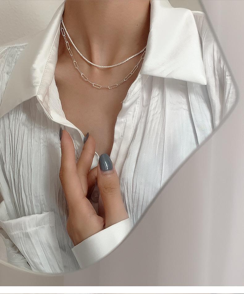 Korean Retro Starry Sparkle Necklace: Women's Temperament Clavicle and Snake Bone Chain Jewelry
