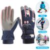 1 Pair Winter Ski Gloves with Fastener Tape Water-Resistant Windproof Fleece Lining Thermal Touchscreen Gloves for Kids