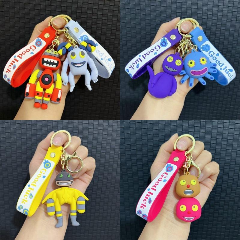 Singing My Monsters Keychain Cartoon Design Pvc Material Bag Accessory Kids Gift