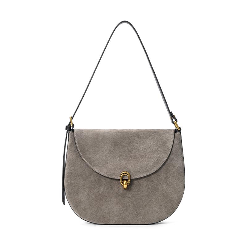 

Women s Suede Cow Real Leather Shoulder Bag Ladies Fashi Designer Luxury Bags Female Retro Durable Cowhide Handbags for Lady 27x4x22cm