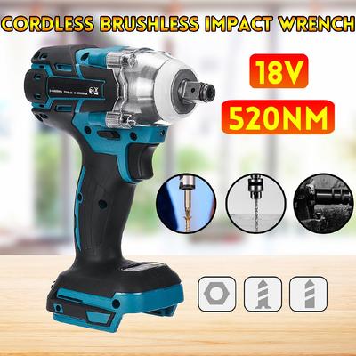 288VF 520 Nm Μπαταρία υψηλής χωρητικότητας Ηλεκτρικό επαναφορτιζόμενο κλειδί κρούσης χωρίς ψήκτρες Ασύρματο ηλεκτρικό κλειδί 1/2 υποδοχή για μπαταρία Makita