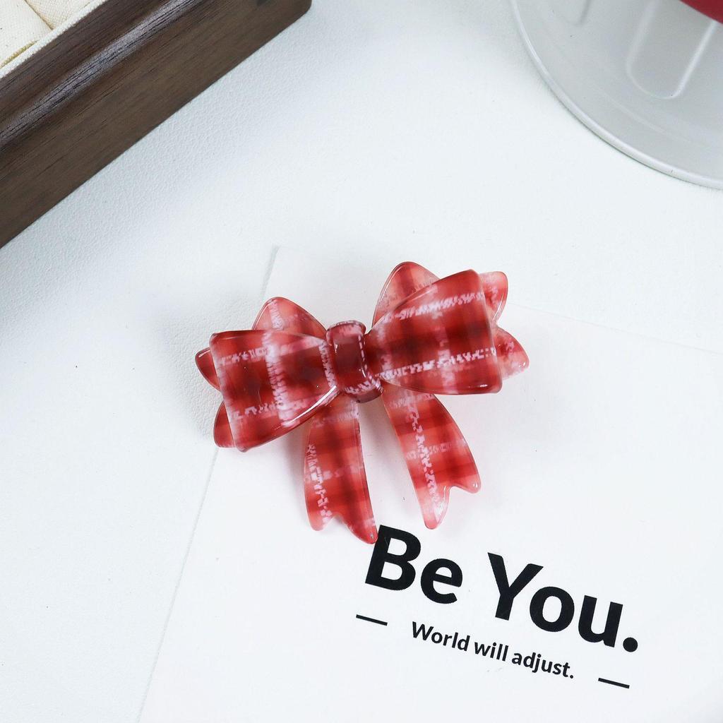 Nanrui Jewelry Acetate Bow Hair Tie 5.3cm - Cute Bowknot Hair Rope & High Ponytail Clip