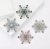 Fashion Rhinestone Snowflake Brooches for Women Clothing Coat Jewelry Accessories Gifts