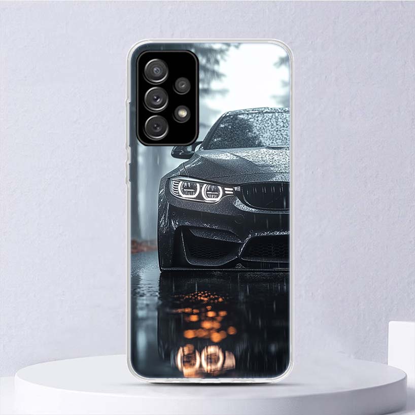 Black White Sport for B-BMW Soft Case For Samsung Galaxy A16 A15 A14 A13 A56 A55 A54 A53 Phone Cover A26 A36 A25 A35 A24 A34 A23