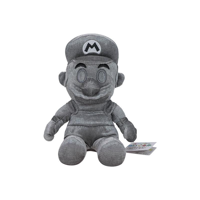 Pelúcia Super Mario 28cm Mario Prata Posição Sentada Mario de Metal Atacado