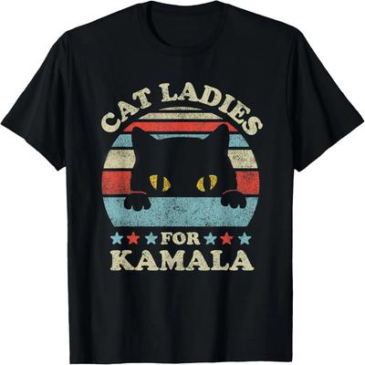 Cat Ladies for Kamala Harris Merch President 2024 Cat Lady T-Shirt