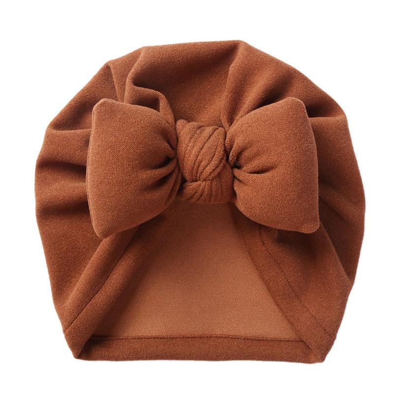 New Autumn and Winter Imitation Cashmere Baby Pullover Hat Filled with Cotton Bow Children's Hat Baby Fontanelle Tire Cap