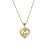 A-Z English Letter Initial Necklace 18K Gold Plated  Necklace Micro Setting Zircon Heart Necklace for Women