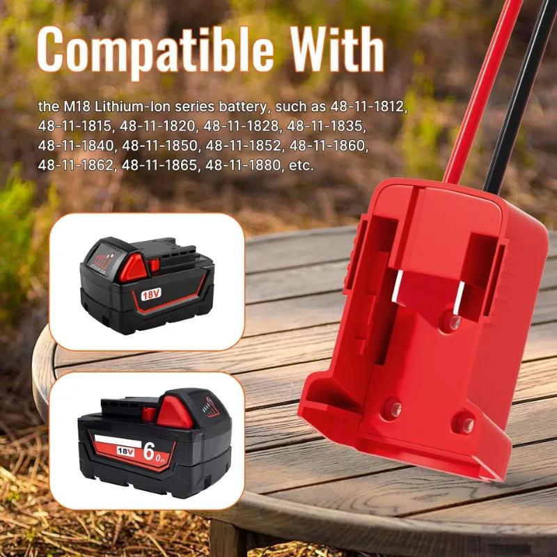 Starthilfe für Dewalt/Makita/Ryobi/Milwaukee/ 18/20V Batterie Autobatterie-Zündgerät Notstrom für das Auto Starthilfekabel 12AWG Kabel