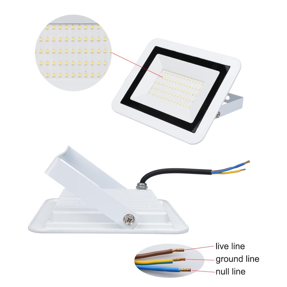 White Shell Spotlight Ultra Thin Led Flood Light Spotlight Outdoor AC220V IP65 Path Garden Street Gate Wall Lamp Flood Lighting