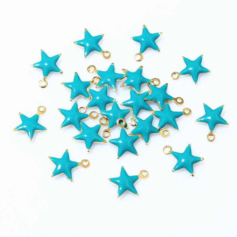 20pcs 8.5x7mm Enamel Small Star Charms Pendant Stainless Steel DIY Jewelry Making Accessories Findings for Bracelet Earrings