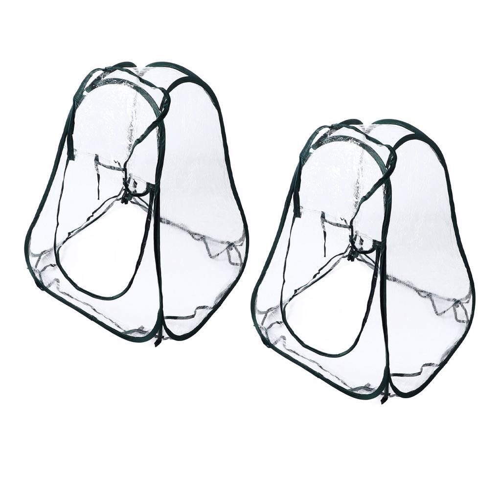 2pcs Mini Greenhouse Pop Up Flower House Folding Plant Greenhouse Rainproof Small Garden Greenhouse