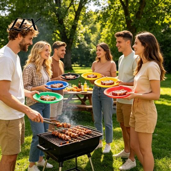 10 Inch Plate Stabilizers Plastic Paper Holders, with Snap Groove Design, Reusable Convenient Party Organizers Durable PP Plates, for Outdoor Cookouts