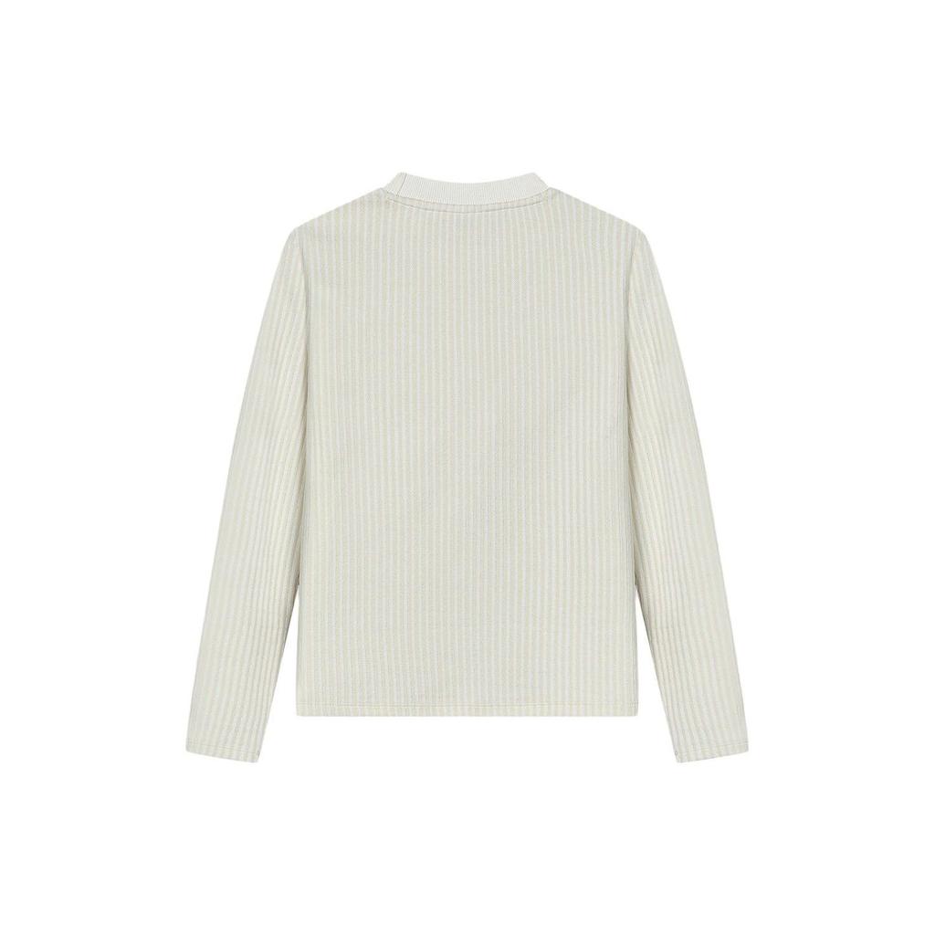 Fila Emerald Textured Jacquard Fashion Casual Round Neck Long Sleeve T-Shirt Women Tops F11W414210FZA