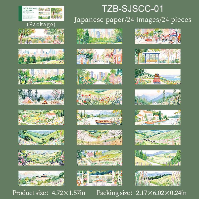 

JIANWU Four Season Album Series Vintage Plant Snow Travel Landscape Material Collage Sticker Book Creative Journal Stationery