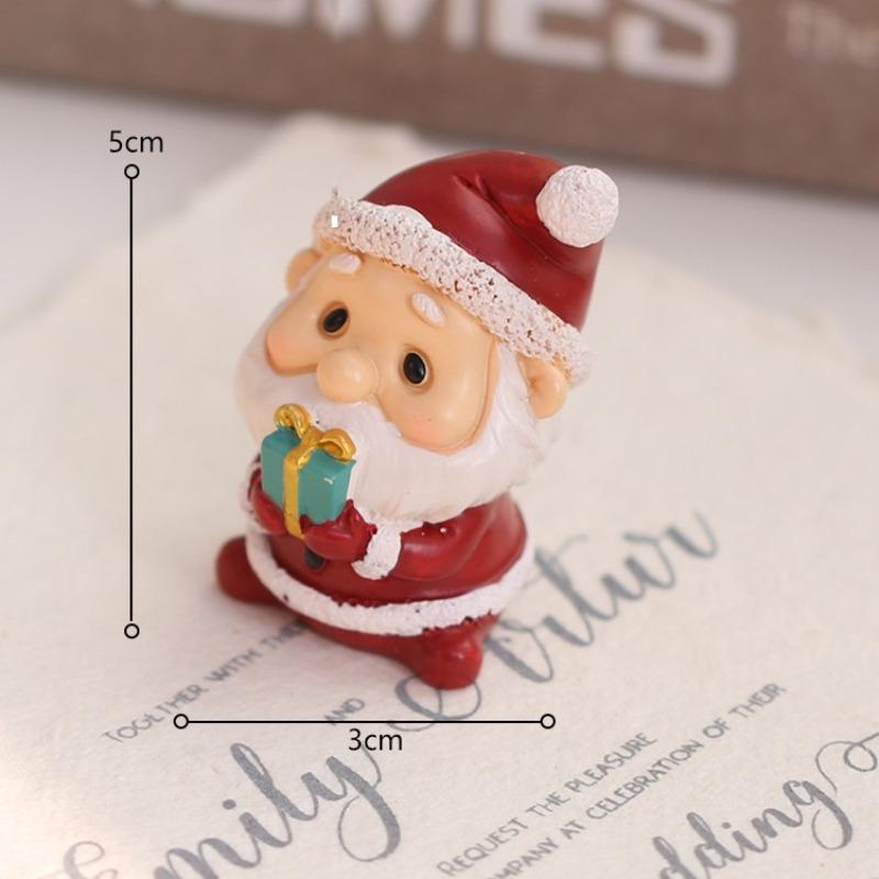 Christmas Resin Ornament Mini Santa Claus Resin Ornament Decorative Gifts Resin Crafts Tabletop Ornament