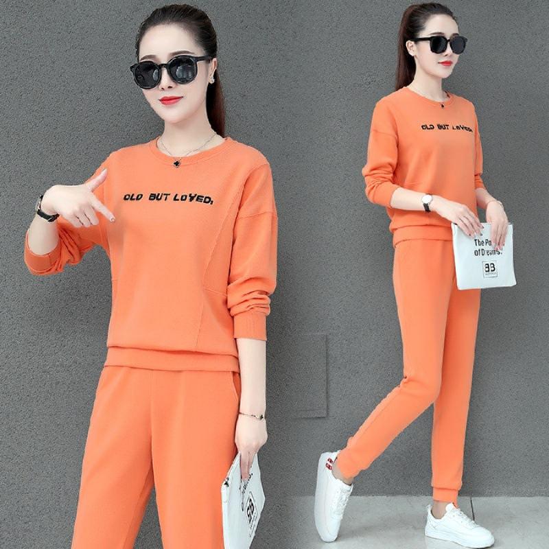Sports Suit Women's Spring and Autumn Fashion Loose Long-sleeved Trousers Two-piece Casual Sportswear Set
