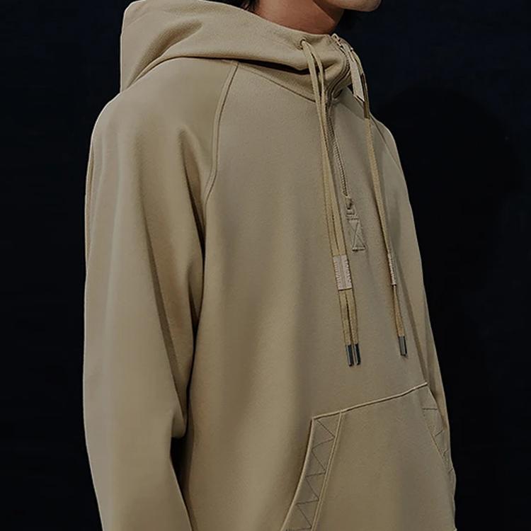 Li Ning Jackie Chan Kung Fu Series Americká Vintage Jednobarevná s Potiskem Loga Volná Mikina Unisex mikiny Hvězdicově Hnědá AWDT195-2