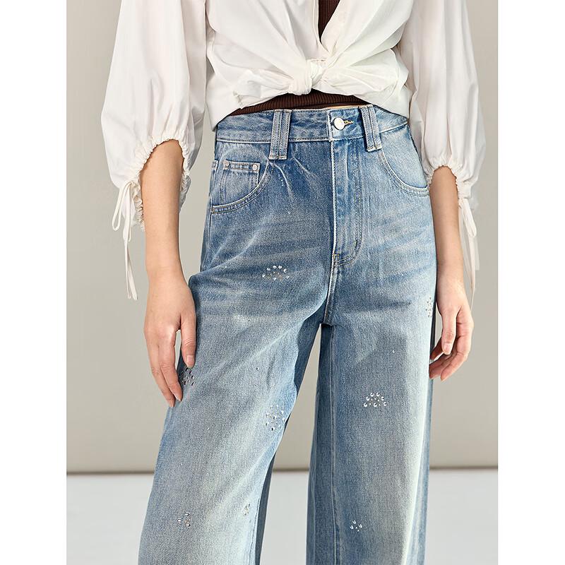 INMAN Women's High-Waist Straight-Leg Denim Jeans