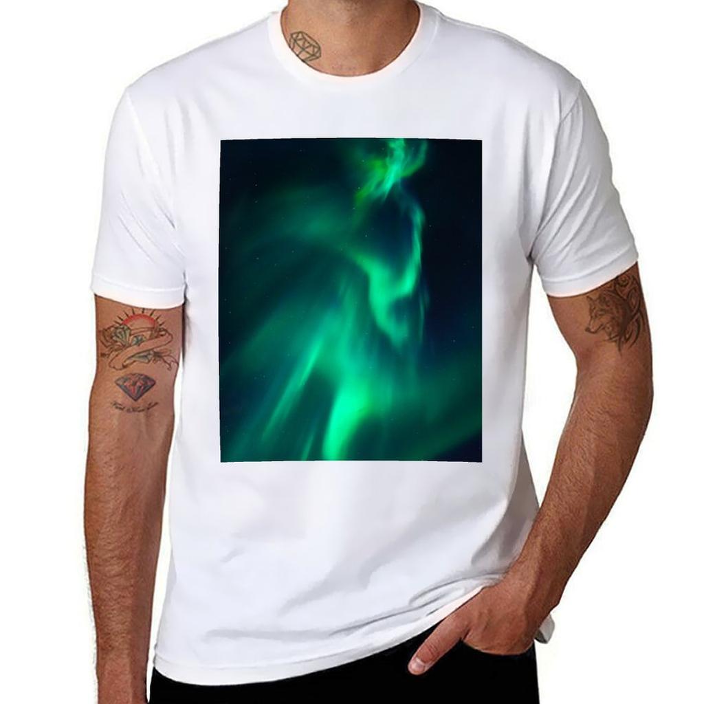 Beautiful Northern Lights Tshirt Plus Size Basic Cotton Tshirt