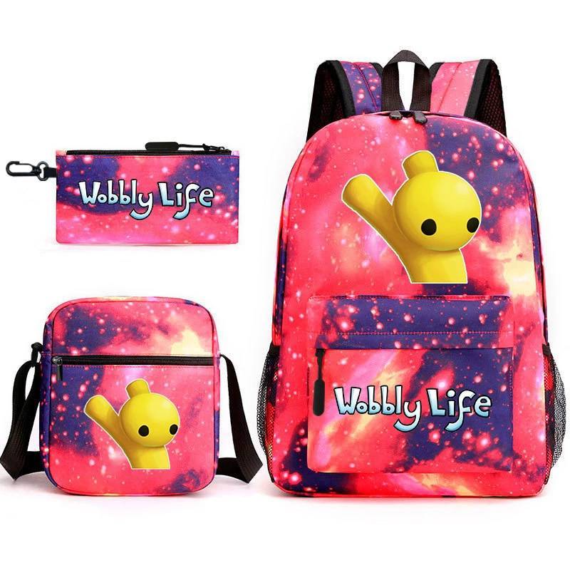 Design Printed Backpack And Shoulder Bag Three Piece Set Kids Gift
