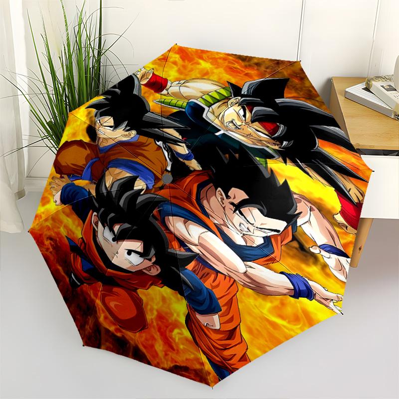 1 st Automatiskt Fällbart Paraply - Dragon Ball Super Mönster Bärbart Vikbar Design Med 8 Revben Julklappar Födelsedagspresenter