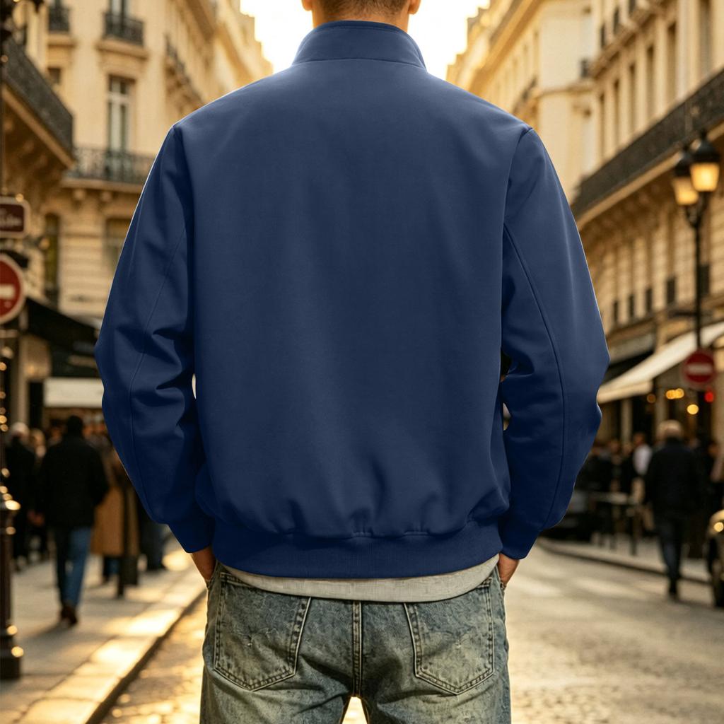 Men's Casual Stand Collar Long Sleeve Jacket for Outdoor Fashion
