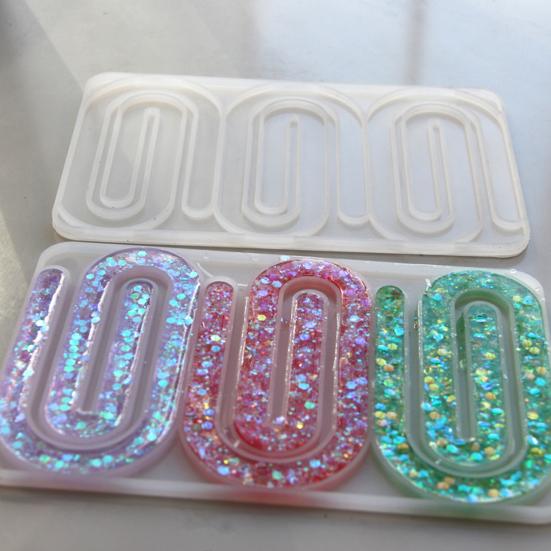 Paper Clip Bookmark Mold Flexible Silicone Mold Resin Craft Mold for DIY Paper Clip Bookmarks Album Clips Business Card Clips
