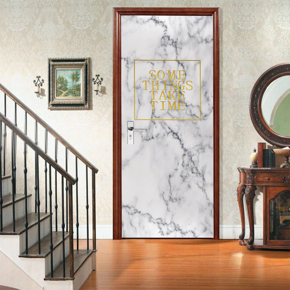3D Door Mural Sticker Peel and Stick Door Wallpaper Golden Buddha Castle Moon Mermaid Flower Home Decor Removable