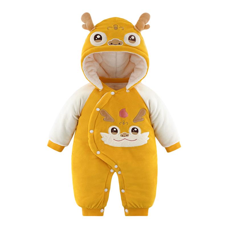 

Унисекс Детский Стеганый Хлопковый Комбинезон - Плотный Мультяшный Дизайн, 180 г, Тепло Класса А для Осени/Зимы 66 cm