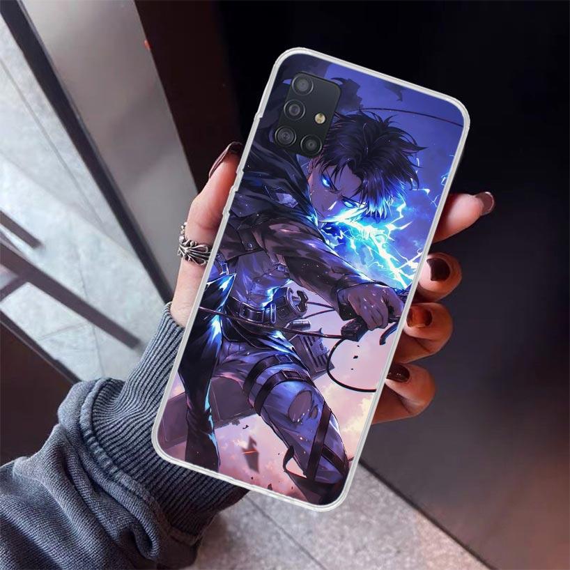 A-Attack On T-Titan Levi Phone Case For Samsung Galaxy A12 A52S A42 A32 A22 A51 A50 Note 20 Ultra 10 S10 Plus A71 A70 A31 A30 A1
