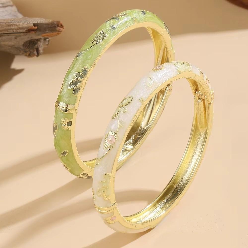 Small Flower Cloisonne Vintage Bangles Vintage Design Ethnic Bracelet  Accessories