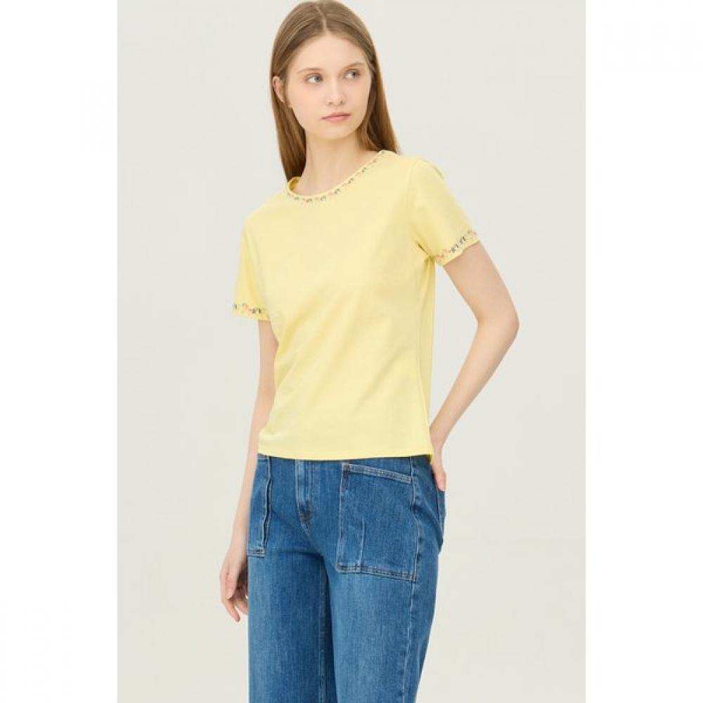 BeneTTon Flower PoinT ShorT Sleeve T shirT baTs95531