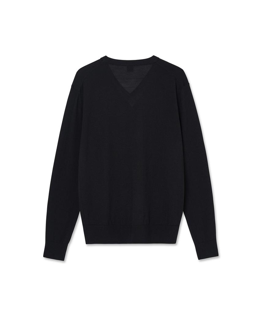 IOLO Silk Blended V-Neck Sweater_Black