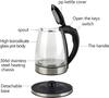 1500W Speed Boil Water Electric Kettle 220V Coffee & Tea Kettle Borosilicate Hot Water Kettle Auto Shut-Off 1.2L 2L