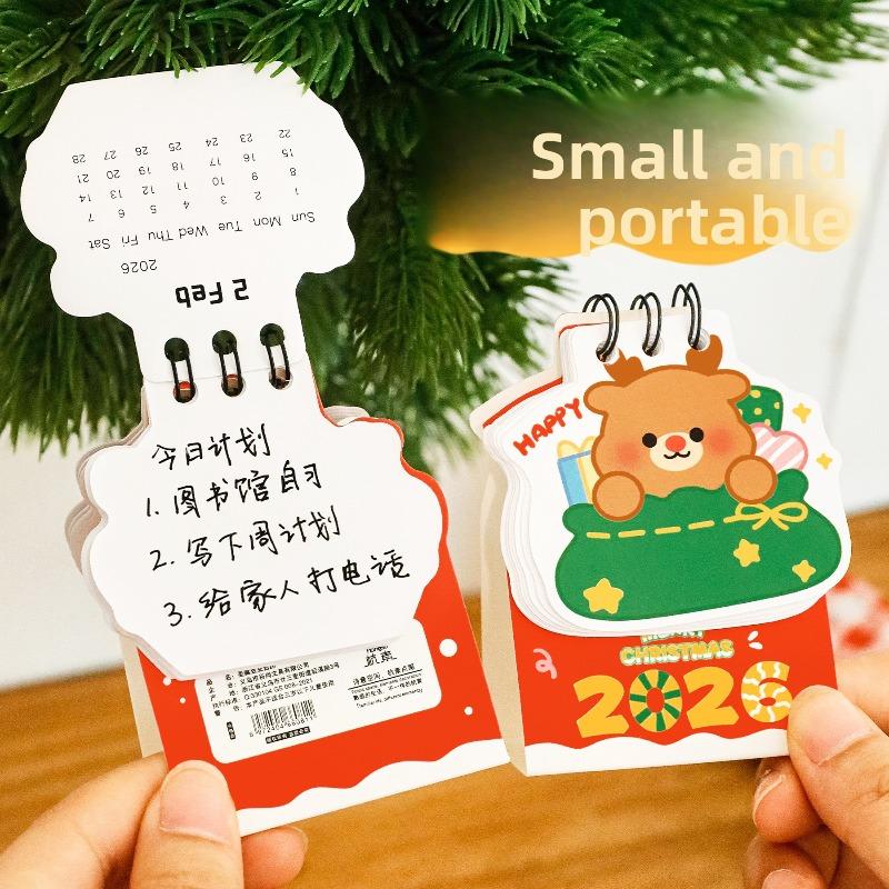 Weihnachten DouDou Mini Kalender Student Cartoon Mini Kalender Niedliches Deko-Element Weihnachtsgeschenk