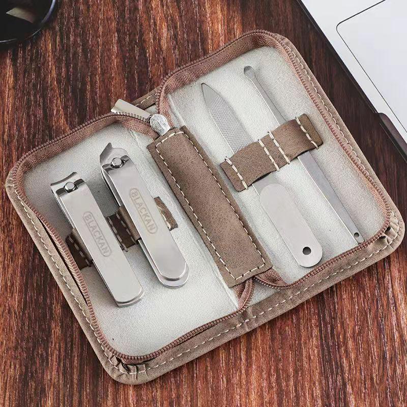 Stainless Steel Nail Clippers Set - 9-Piece Manicure Tools with Zipper Bag