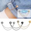 3pairs Sliver Magnetic Adjustable Trouser Legs Clips For Pants Pin Retractable Fixed Leg Pants Loose Button For Jeans Cardigan