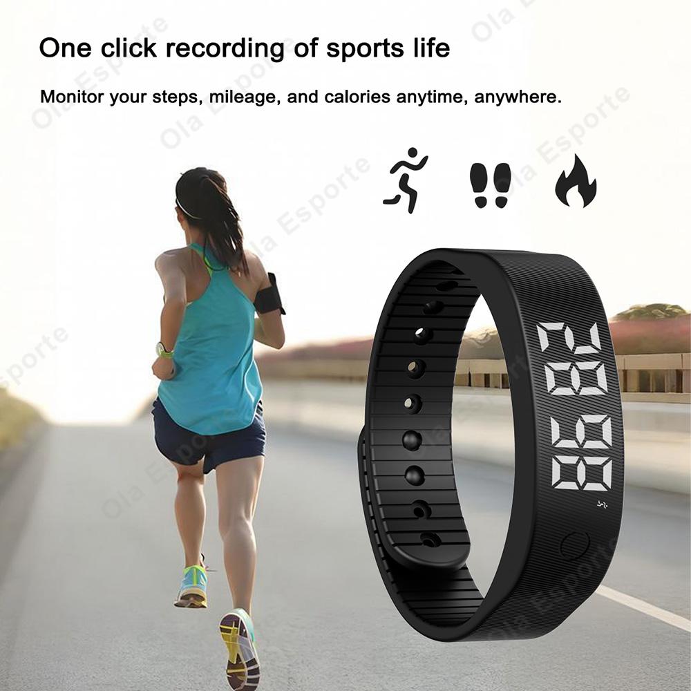 LED Digital Smart Wristbands Waterproof Smart Clock Smartband With Running Pedometer Monitor Smart Band Vibration Alarm Reminder