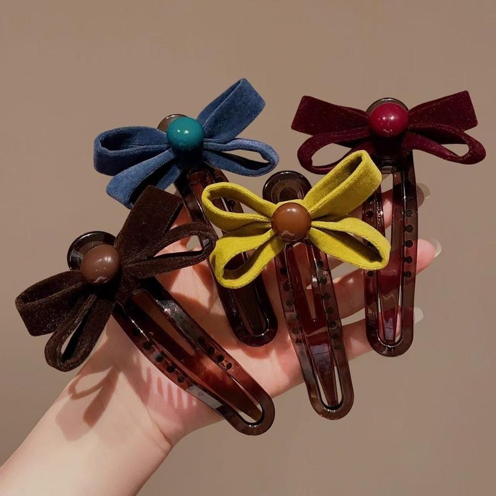 Sweet velvet bow duckbill clip hair clip women's back of the head plate hair clip headpiece 2025 new hair clip!