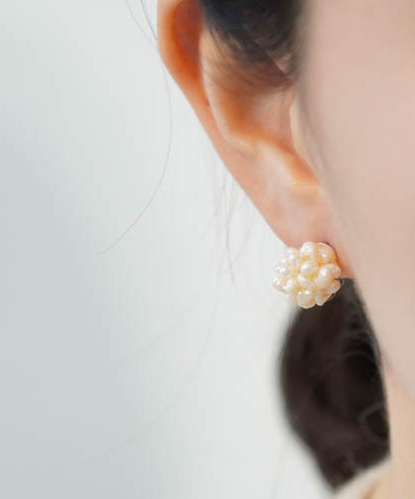 Alleun Silver 925 Freshwater Bold Pearl Earrings Popcorn